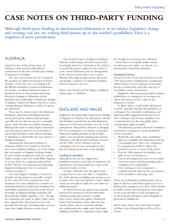 case notes on third-party funding