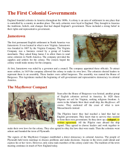 The First Colonial Governments