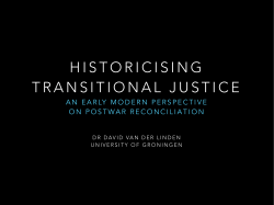 Historicizing Transitional Justice: An Early Modern