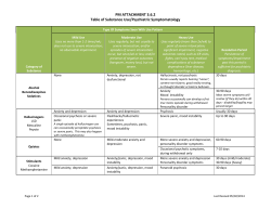 PM ATTACHMENT 3.6.2 Table of Substance Use/Psychiatric