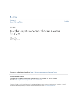 Joseph`s Unjust Economic Policies in Genesis 47:13-26