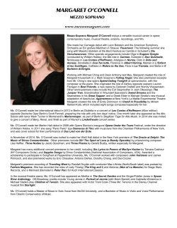 Press Kit - Margaret O`Connell Mezzo Soprano