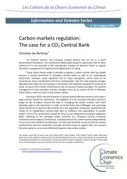 Carbon markets regulation: The case for a CO2 Central Bank