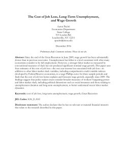The Cost of Job Loss, Long-Term Unemployment, and Wage Growth