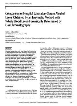 Comparison of Hospital Laboratory Serum Alcohol Levels Obtained