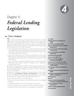 Federal Lending Legislation
