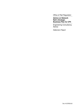 Office of Rail Regulation Advice on Network Rail`s Strategic