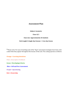 Assessment Plan Sample K