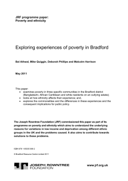 Exploring experiences of poverty in Bradford