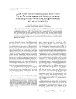 A set of 400 pictures standardized for French: Norms for name