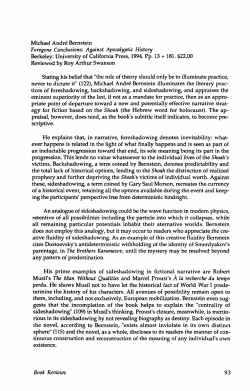 Michael Andr&eacute; Bernstein Foregone Conclusions: Against