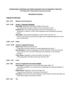 International Conference on Human Geography and the Pragmatic