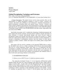 NEWS Project Report Global Precipitation Variations and Extremes
