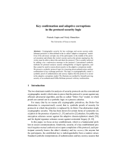 Key confirmation and adaptive corruptions in the protocol security logic
