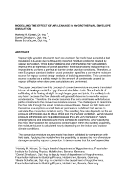 modelling the effect of air leakage in hygrothermal envelope