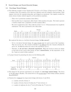 5 Nested Designs and Nested Factorial Designs 5.1 Two