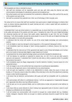 Acceptable Use Policy - COLDEAN PRIMARY SCHOOL