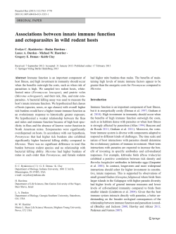 Associations between innate immune function and ectoparasites in