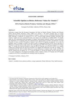 Scientific Opinion on Dietary Reference Values for vitamin C