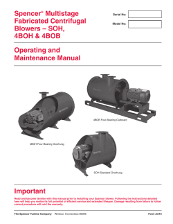 Spencer&reg; Multistage Fabricated Centrifugal Blowers &ndash; SOH, 4BOH
