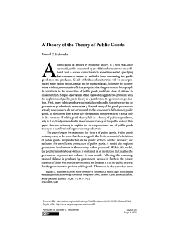 A Theory of the Theory of Public Goods