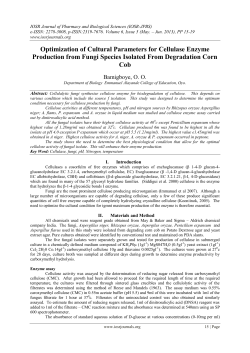 OPTIMIZATION OF CULTURAL PARAMETERS FOR CELLULASE