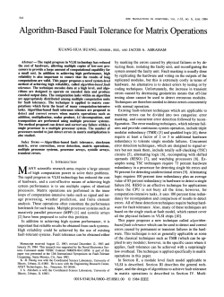 Algorithm-Based Fault Tolerance for Matrix Operations