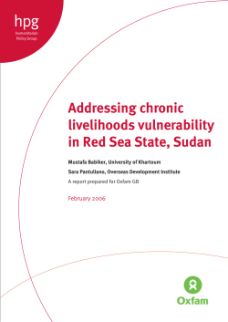 Addressing chronic livelihoods vulnerability in Red Sea State