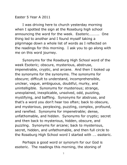 Easter 5 Year A 2011 I was driving here to church yesterday