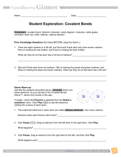 Student Exploration: Covalent Bonds