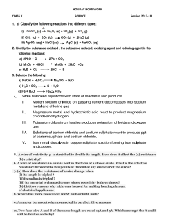 1. a) Classify the following reactions into different types: