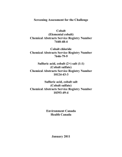 Draft Screening Assessment for the Challenge