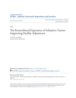 The Remembered Experience of Adoption - AURA