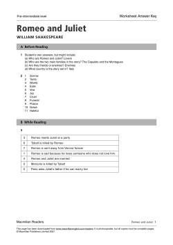 Romeo Juliet Worksheet.ans.key