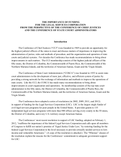 the importance of funding for the legal services corporation from the