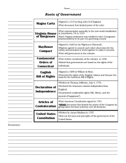NEW Roots of Government Chart and Quiz KEY