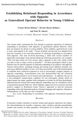 Establishing Relational Responding in Accordance with Opposite as