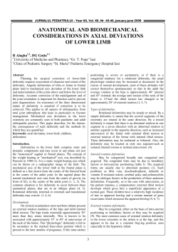 anatomical and biomechanical considerations in axial deviations of