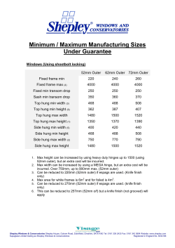Minimum / Maximum Manufacturing Sizes Under Guarantee