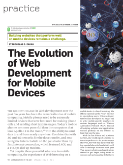 The evolution of web development for mobile devices