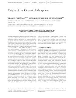 Origin of the Oceanic Lithosphere - The University of Texas at Dallas