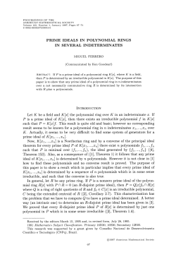 PRIME IDEALS IN POLYNOMIAL RINGS IN SEVERAL