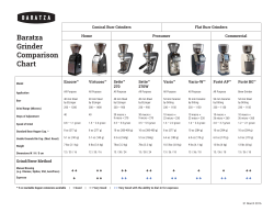 Baratza Grinder Comparison Chart