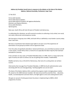 Address by President Jacob Zuma in response to the