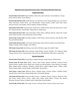 1st Quarter Honor Roll - Edgefield County School District