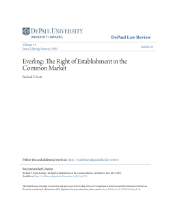 Everling: The Right of Establishment in the Common Market