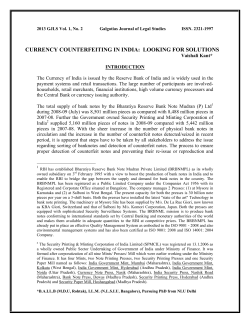 currency counterfeiting in india: looking for solutions