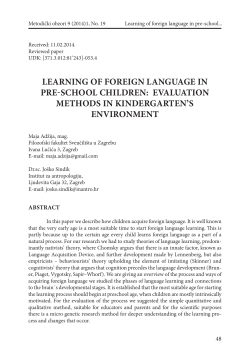 learning of foreign language in pre