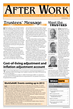 After Work 2013 - WorkSafeBC Pension Plan