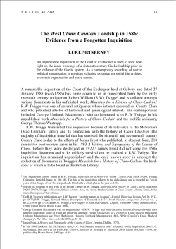 The West Clann Chuiléin Lordship in 1586: Evidence from a